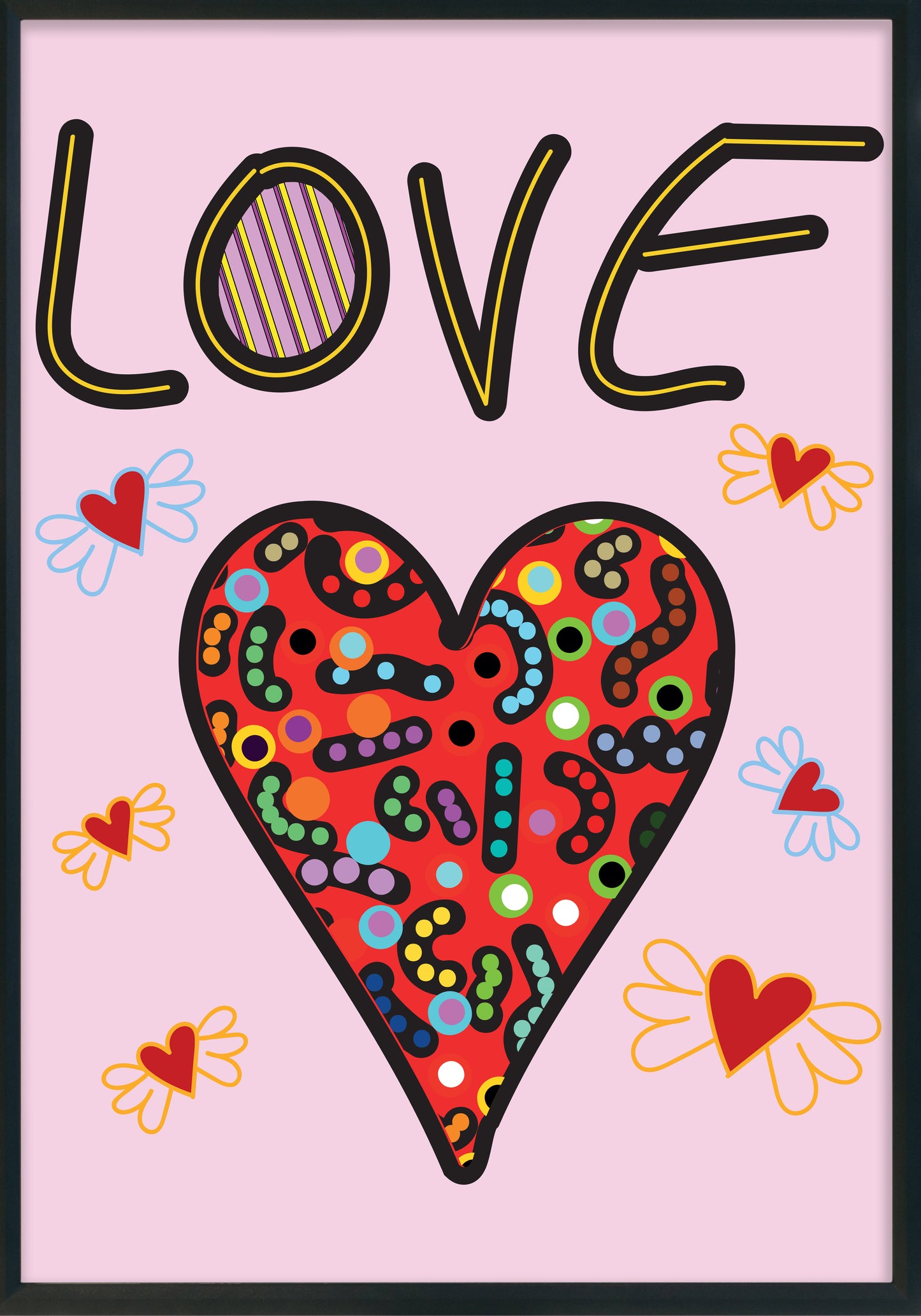 Love Pop abstract poster d'autore CodG74