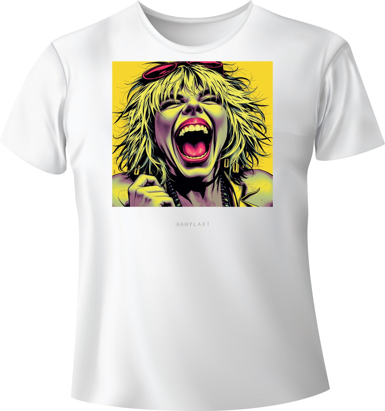 Happy cry T-shirt girocollo bianca manica corta