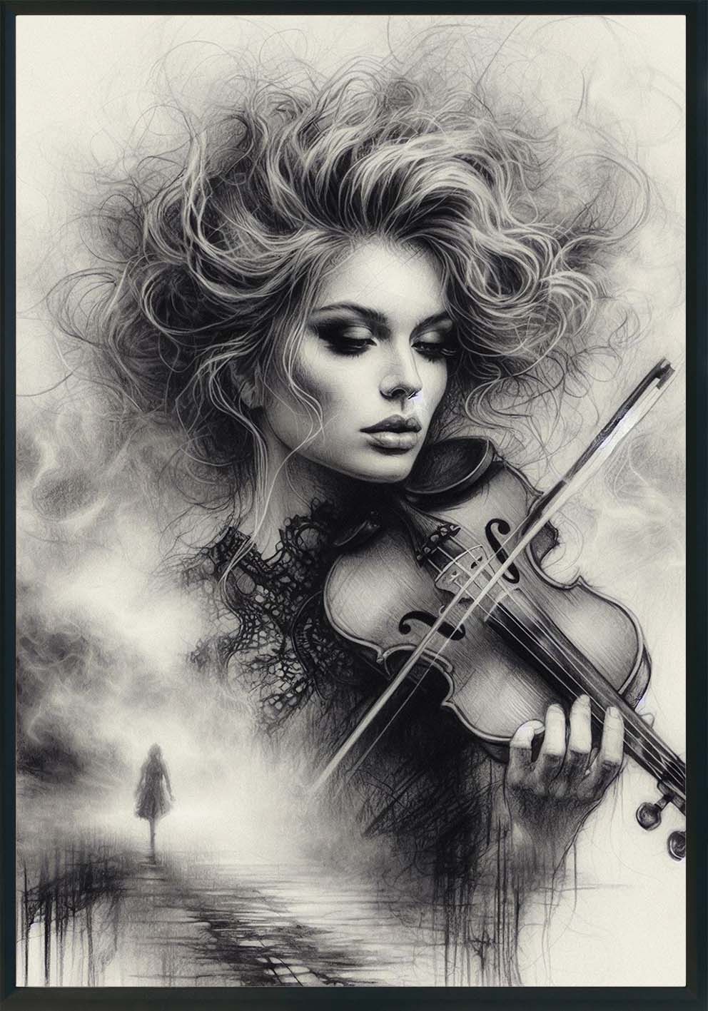 La violinista Quadro e poster d'autore CodD176