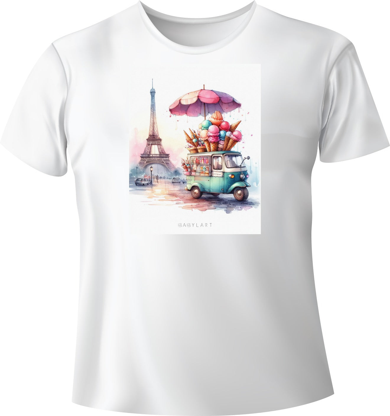 Paris libero T-shirt girocollo bianca manica corta