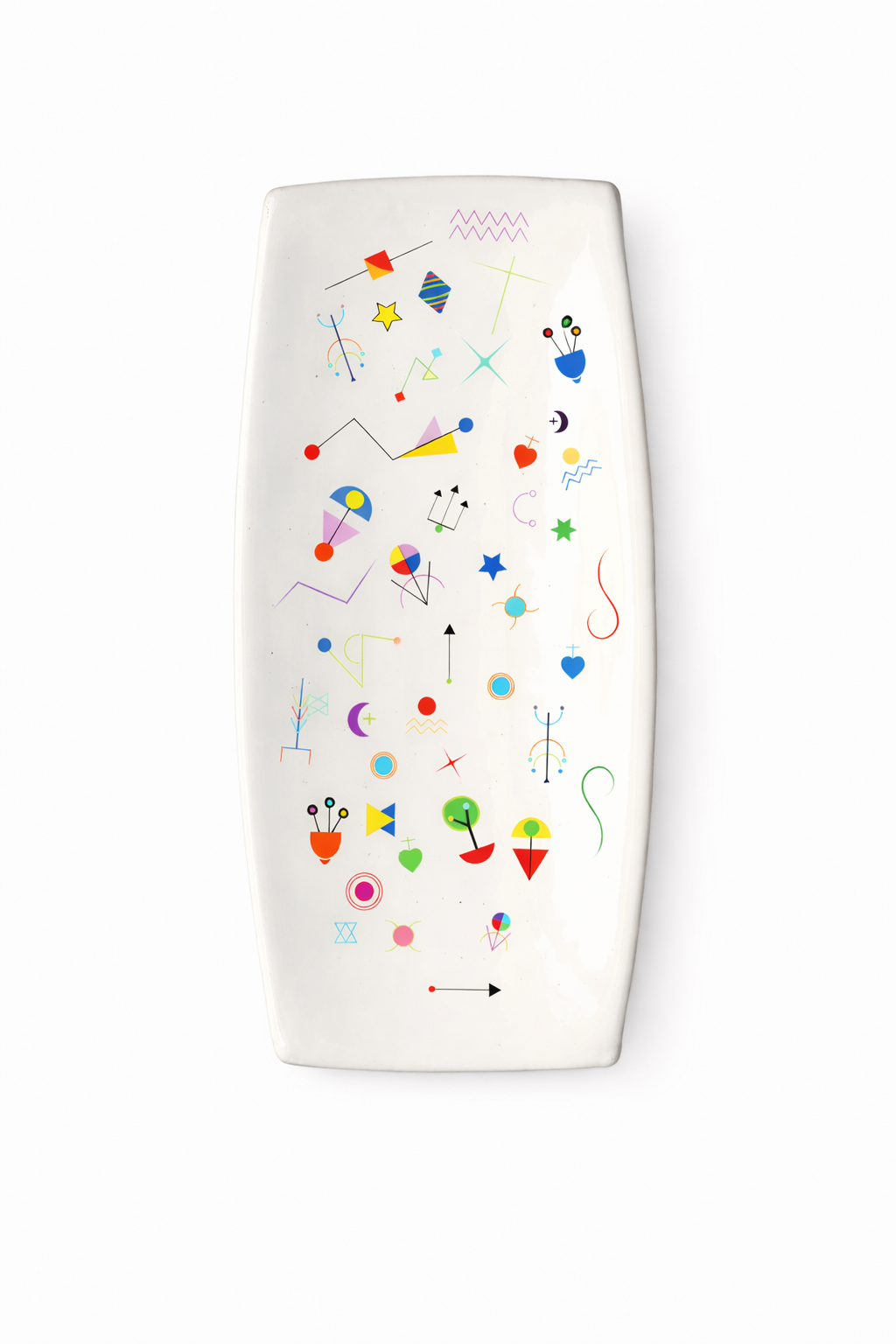 Piatto Sushi in Ceramica Artigianale Made in Italy con grafica Simboli pugliesi Cod7