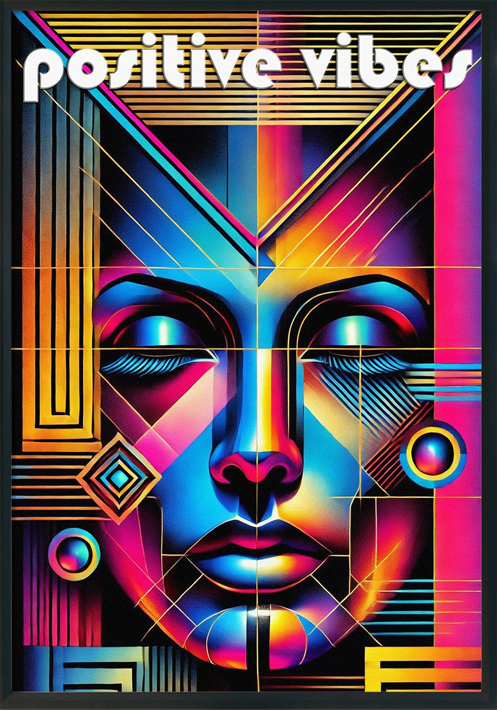 Positive Vibes – Poster Arte Geometrica Moderna-Stampa su Tela codD1349