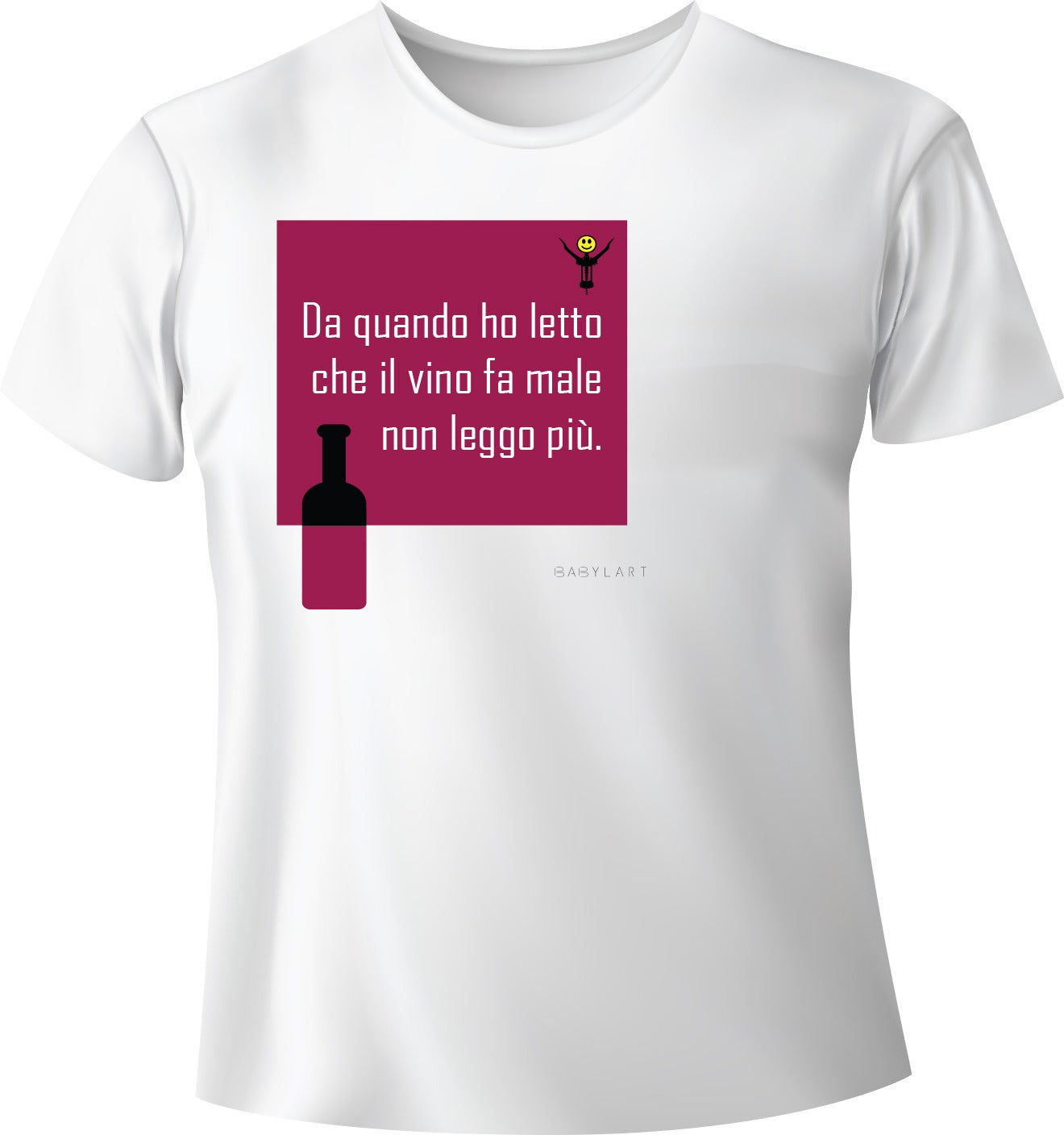 Wine love T-shirt girocollo bianca manica corta