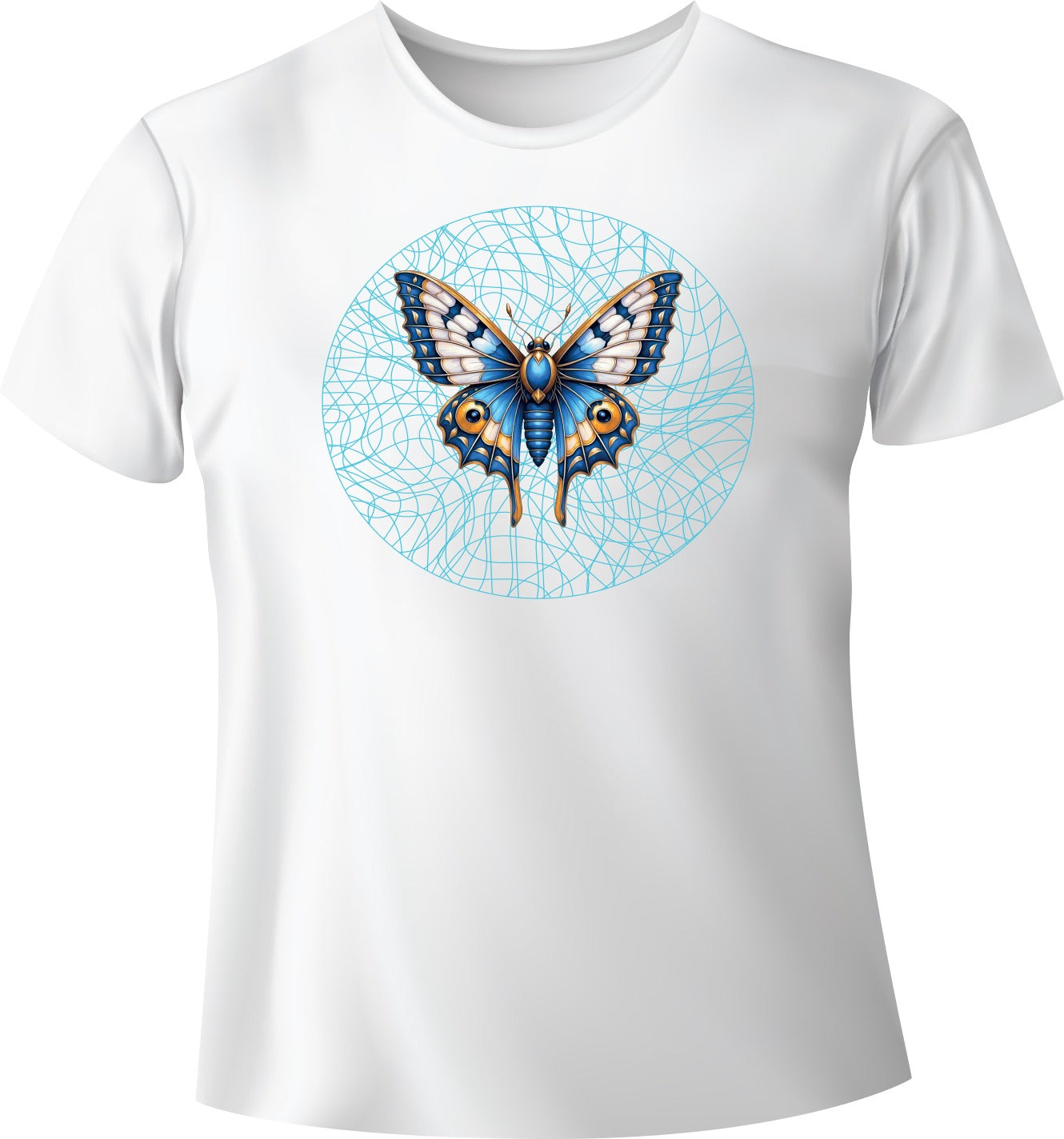 Butterfly T-shirt girocollo bianca manica corta