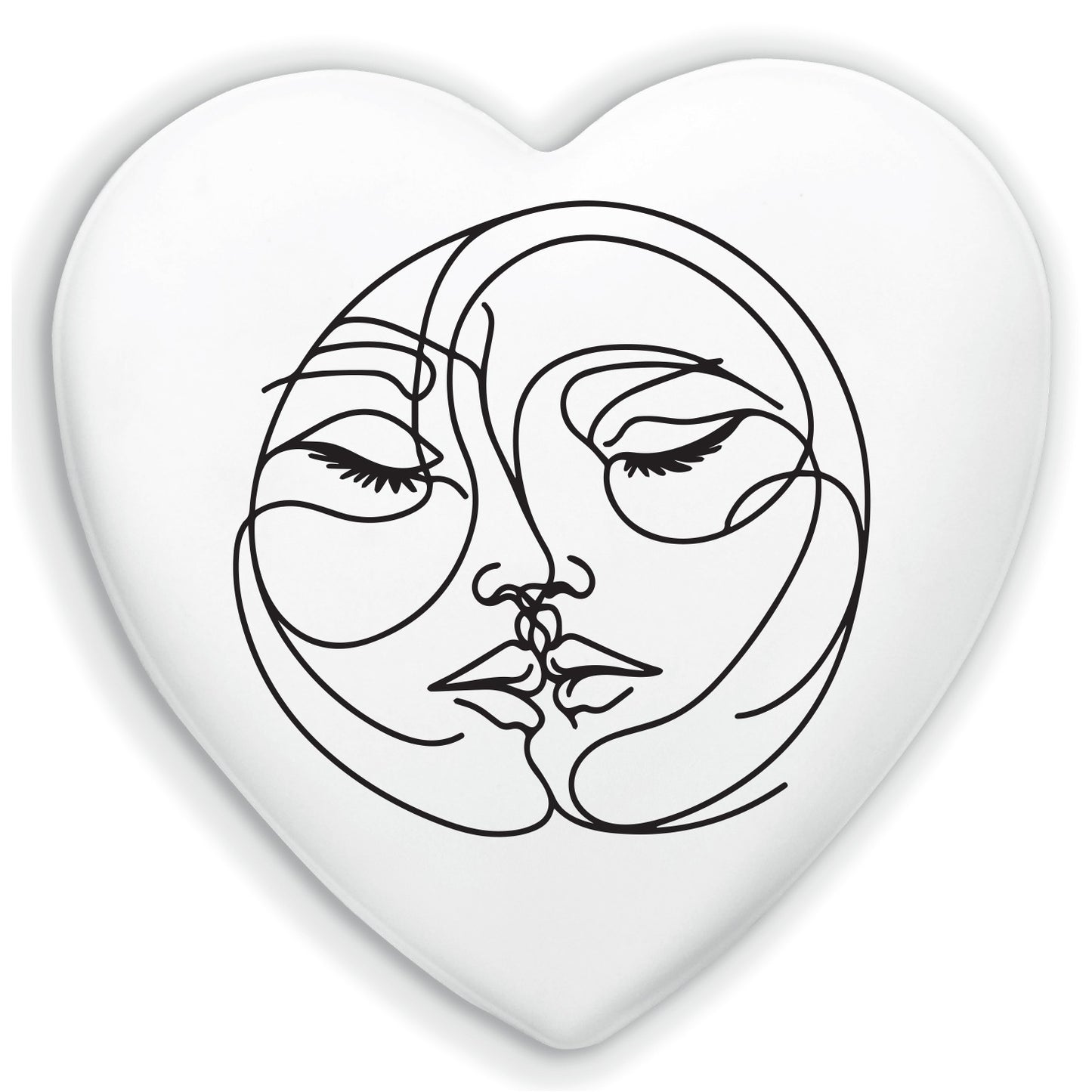 Cuore in Ceramica Artigianale – decorazione moderna due volti stilizzati