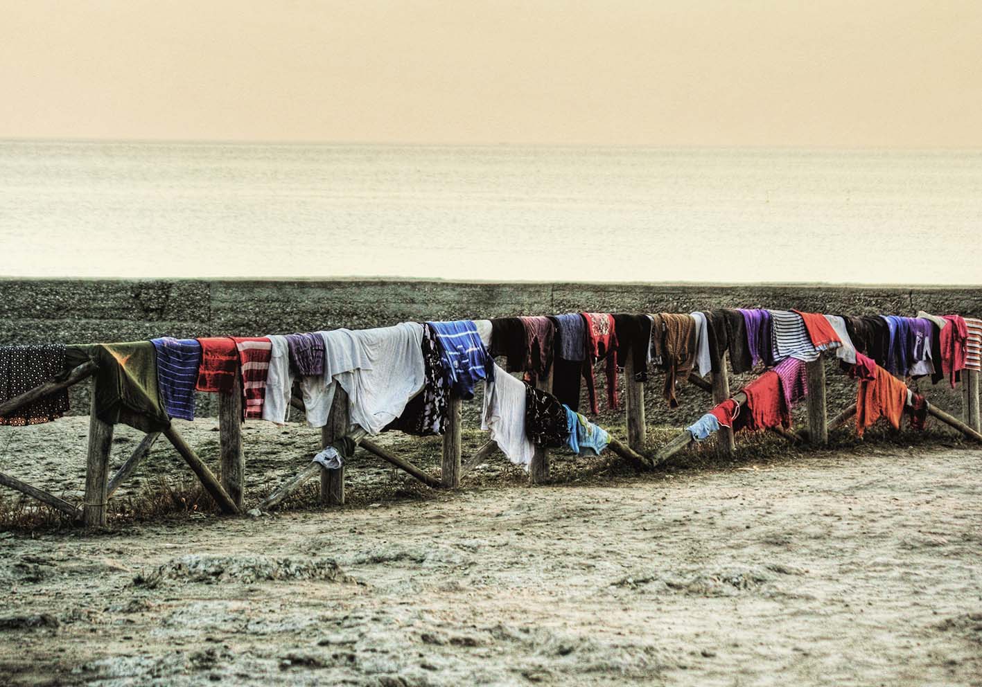 Laundry at the seaside author's poster