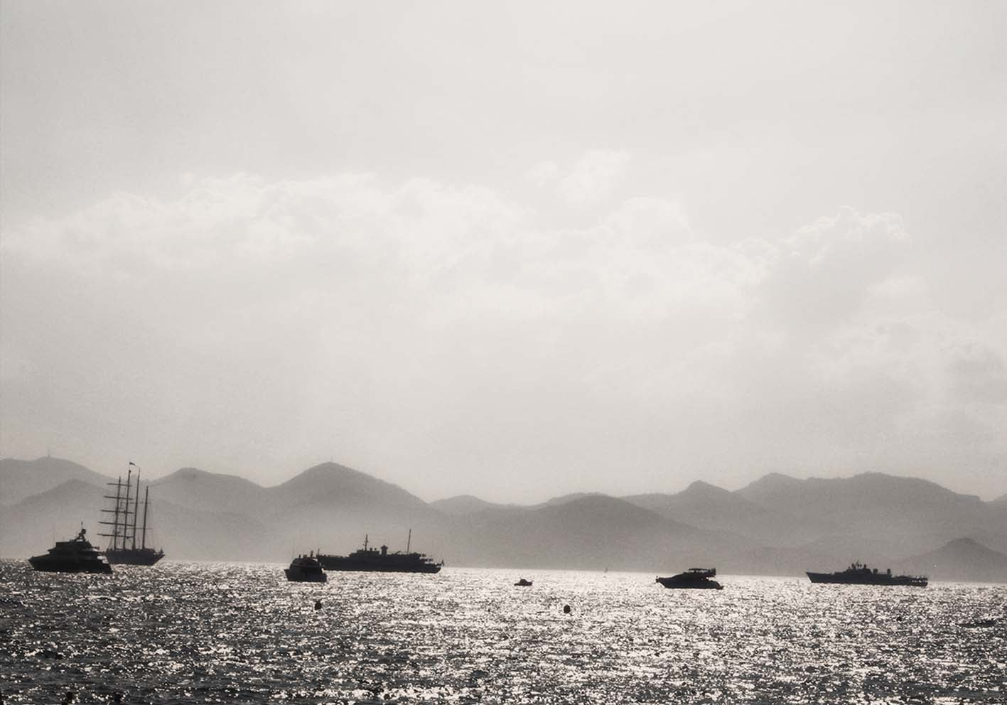 Ships at sunset author poster