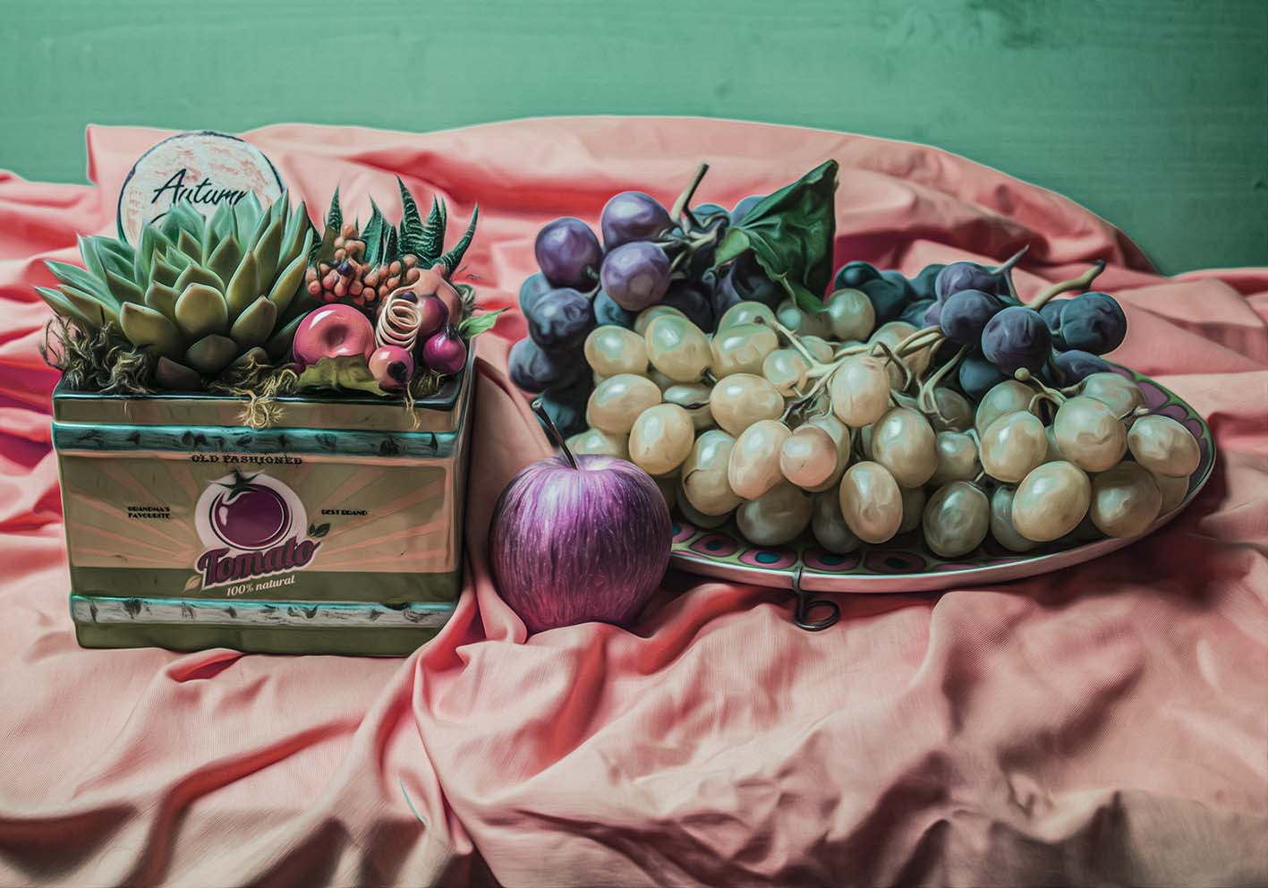 Uva e mela poster d'autore