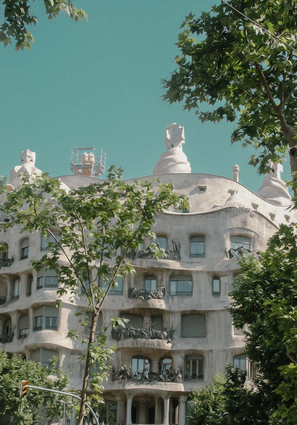 pomeriggio estivo a Barcellona poster fotografico