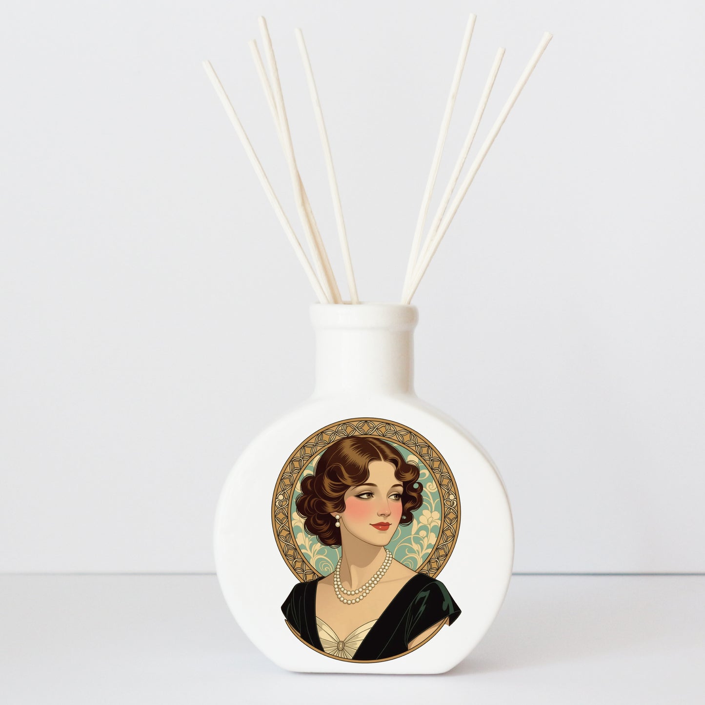 Profumatore in ceramica con grafica d’autore “Dama vintage"