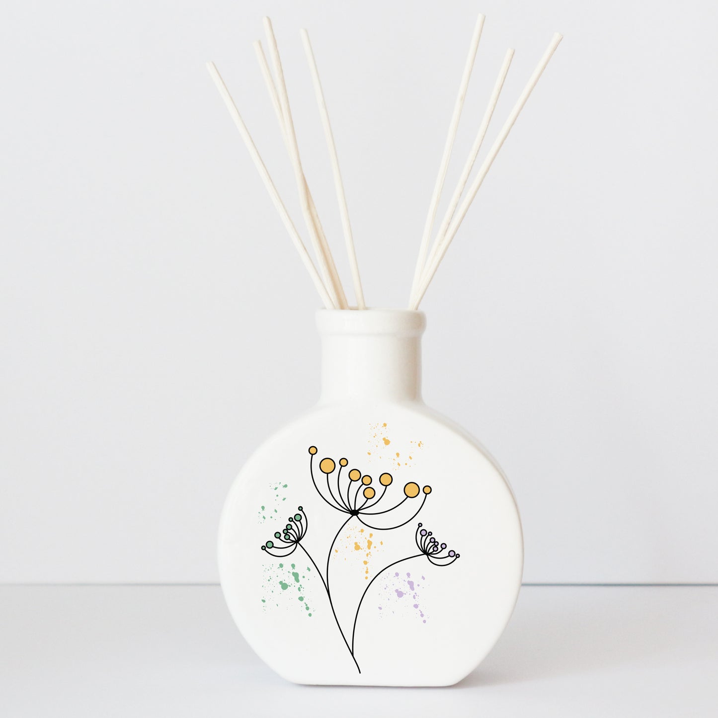 Profumatore in ceramica con grafica d’autore “Fiori della Murgia"