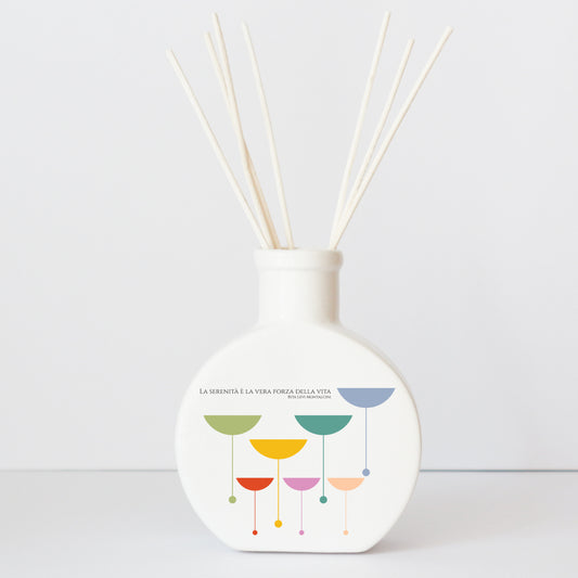 Profumatore in ceramica con grafica d’autore “Simboli sereni"