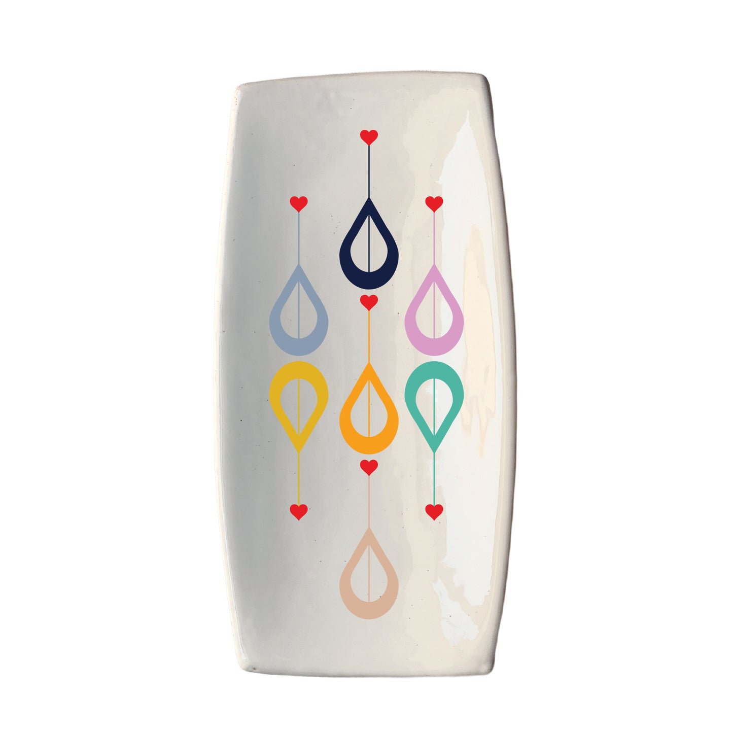 Piatto Sushi in Ceramica Artigianale Made in Italy con grafica Ovali Cod12