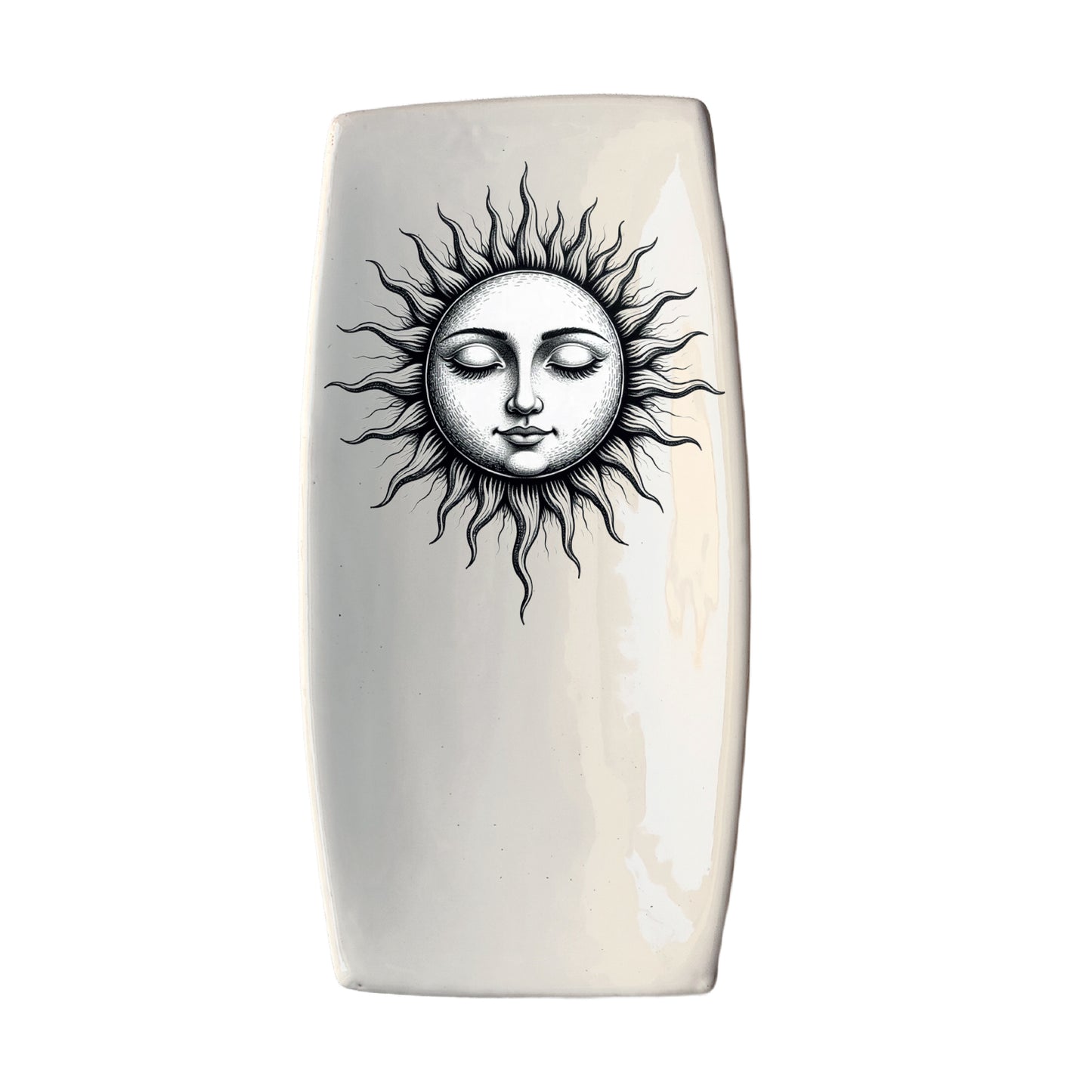 Piatto Sushi in Ceramica Artigianale Made in Italy con grafica Sole Cod15