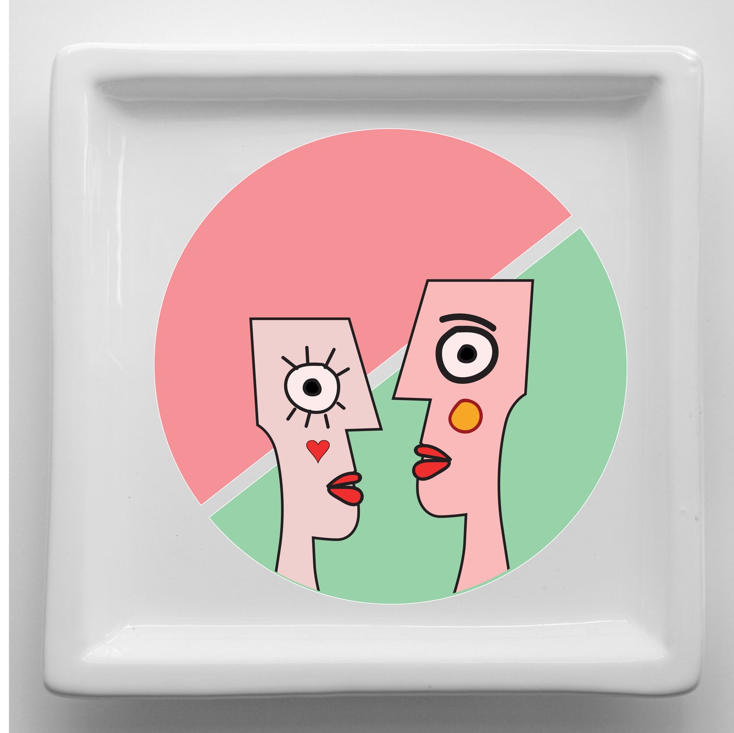 Vassoi in Ceramica Made in Italy – Svuotatasche Artigianali con Grafica d’Autore Cod5