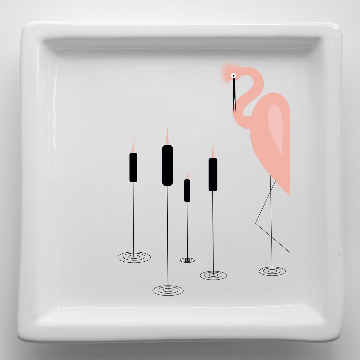 Vassoi in Ceramica – Svuotatasche Artigianali con Grafica d’Autore Minimal Cod3