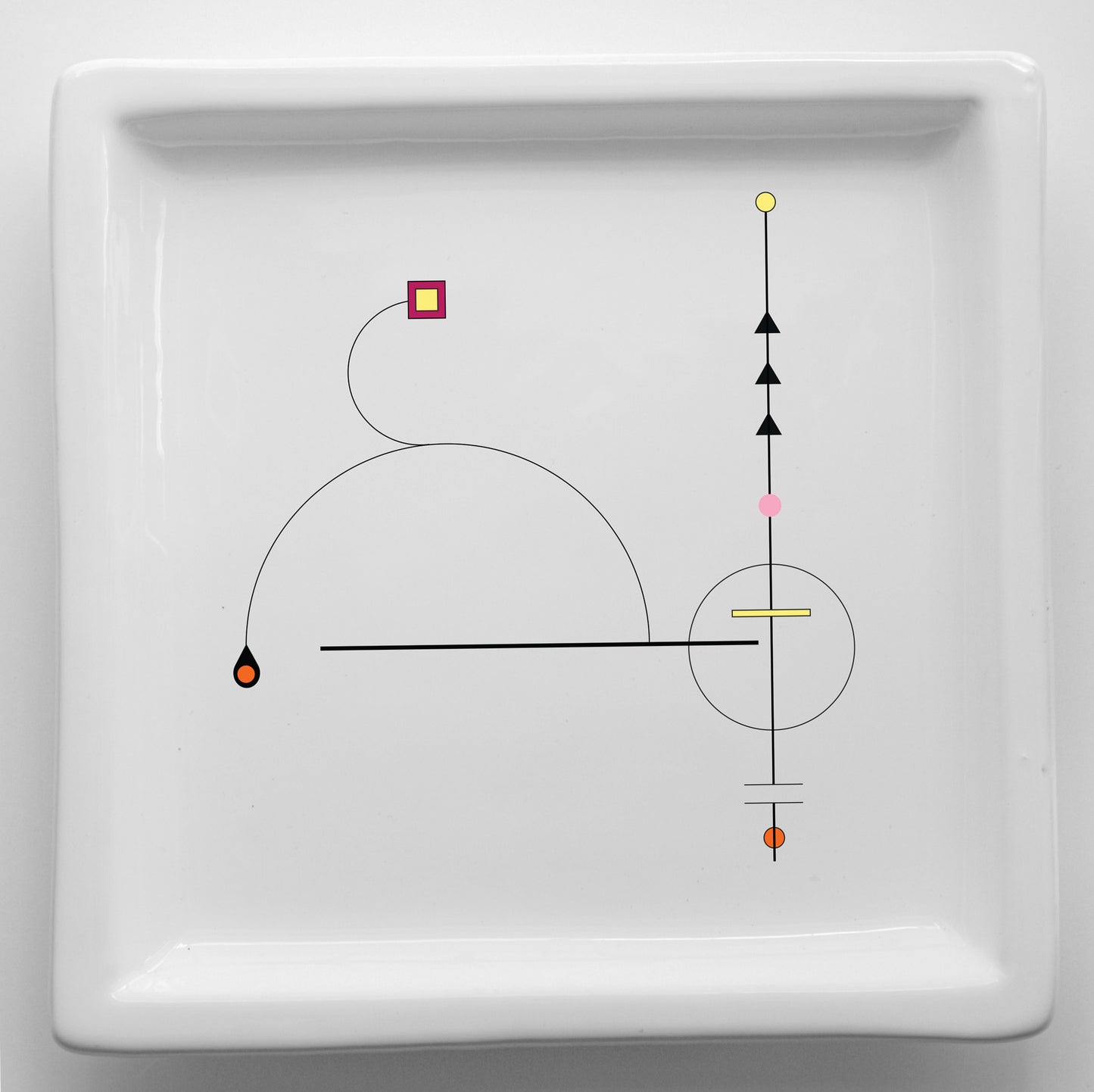 Vassoi in Ceramica – Svuotatasche Artigianali con Grafica d’Autore Minimal Cod5