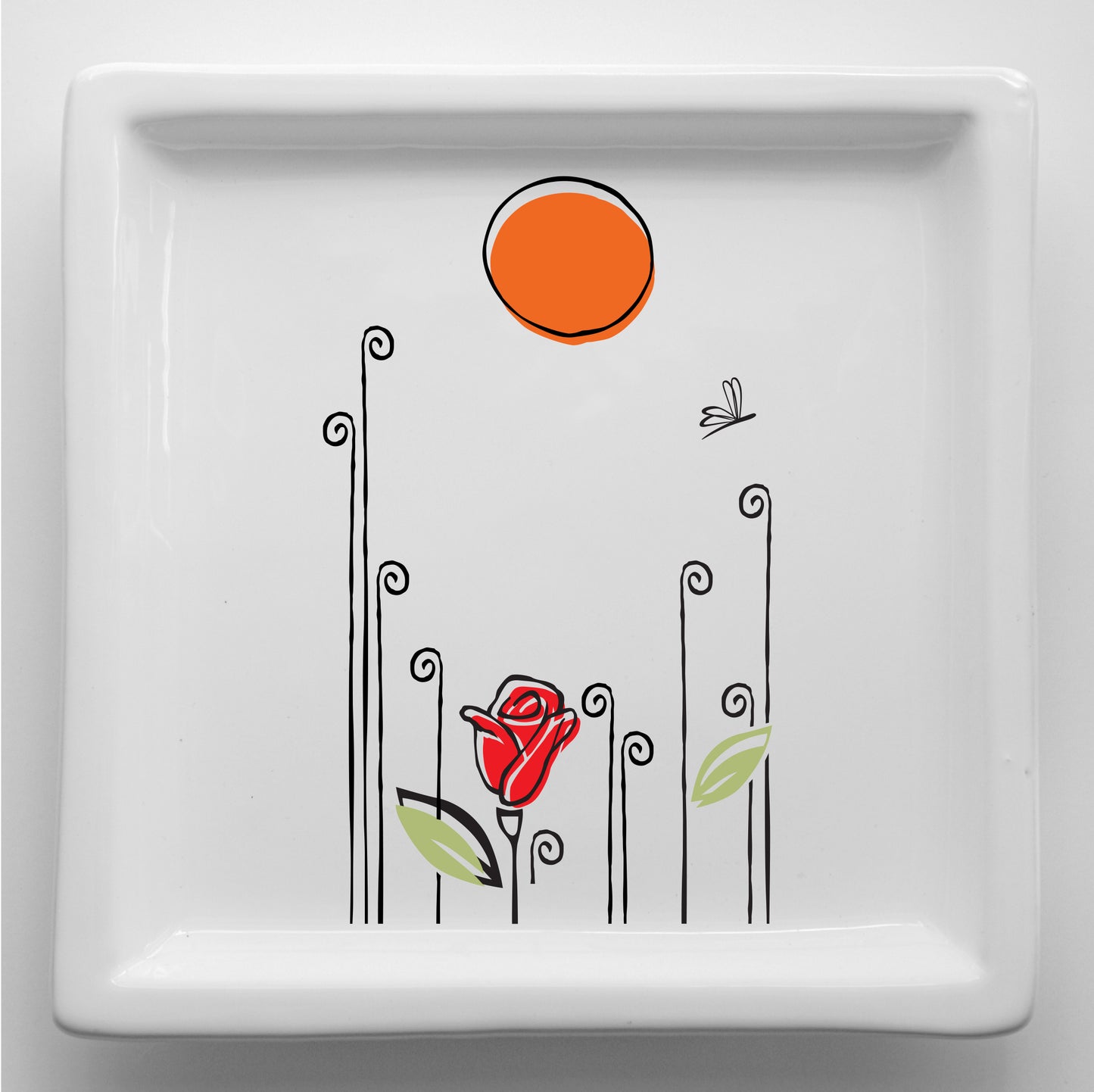 Vassoi in Ceramica – Svuotatasche Artigianali con Grafica d’Autore Minimal Cod9