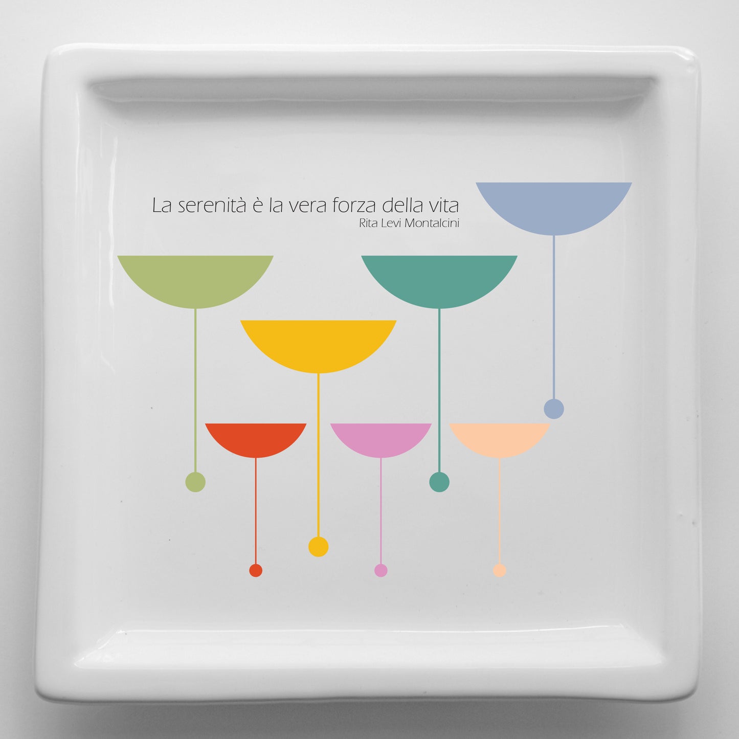 Vassoi in Ceramica – Svuotatasche Artigianali con Grafica d’Autore Minimal Cod11