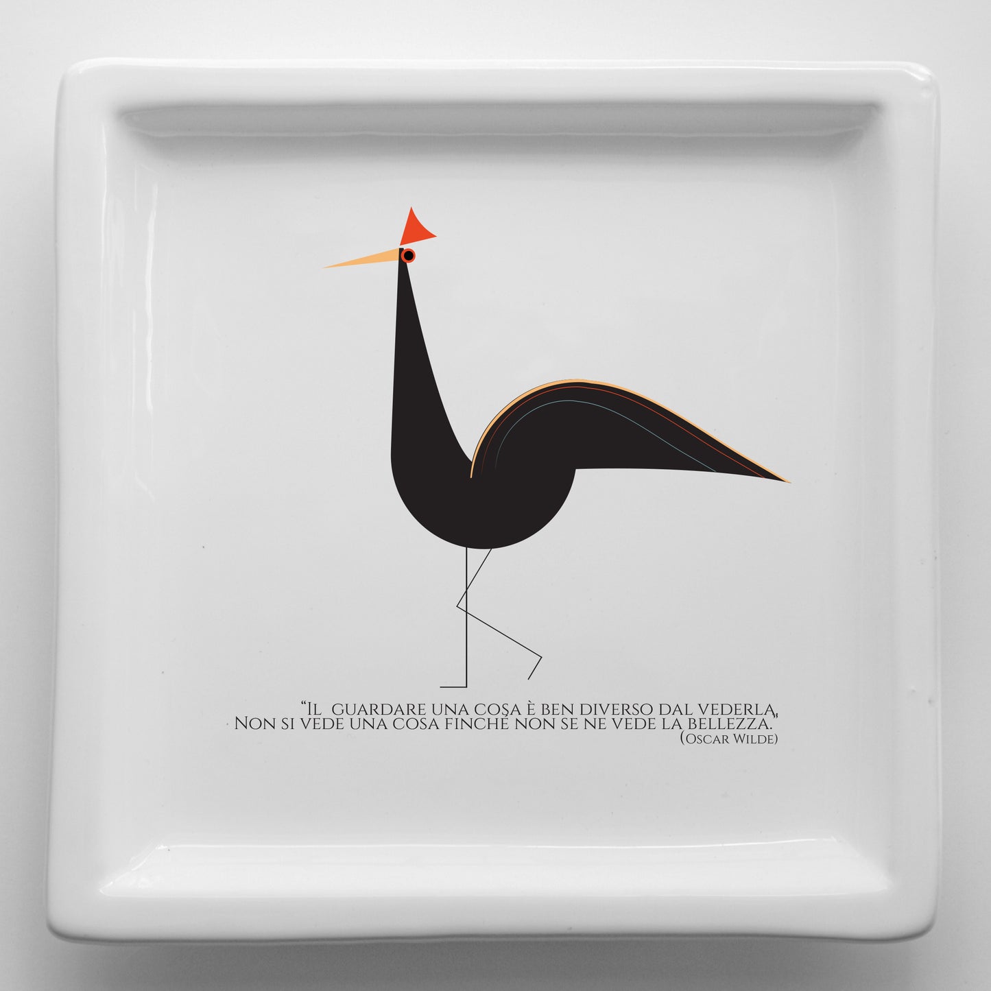 Vassoi in Ceramica – Svuotatasche Artigianali con Grafica d’Autore Minimal Cod15