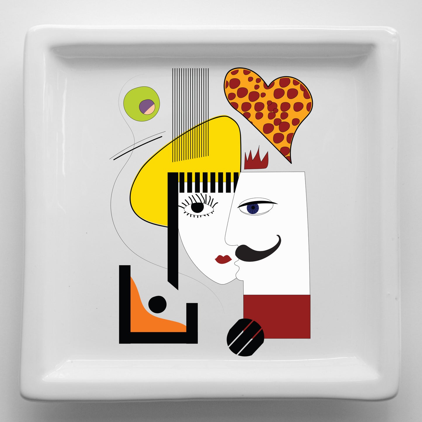 Vassoi in Ceramica Made in Italy – Svuotatasche Artigianali con Grafica d’Autore Cod12