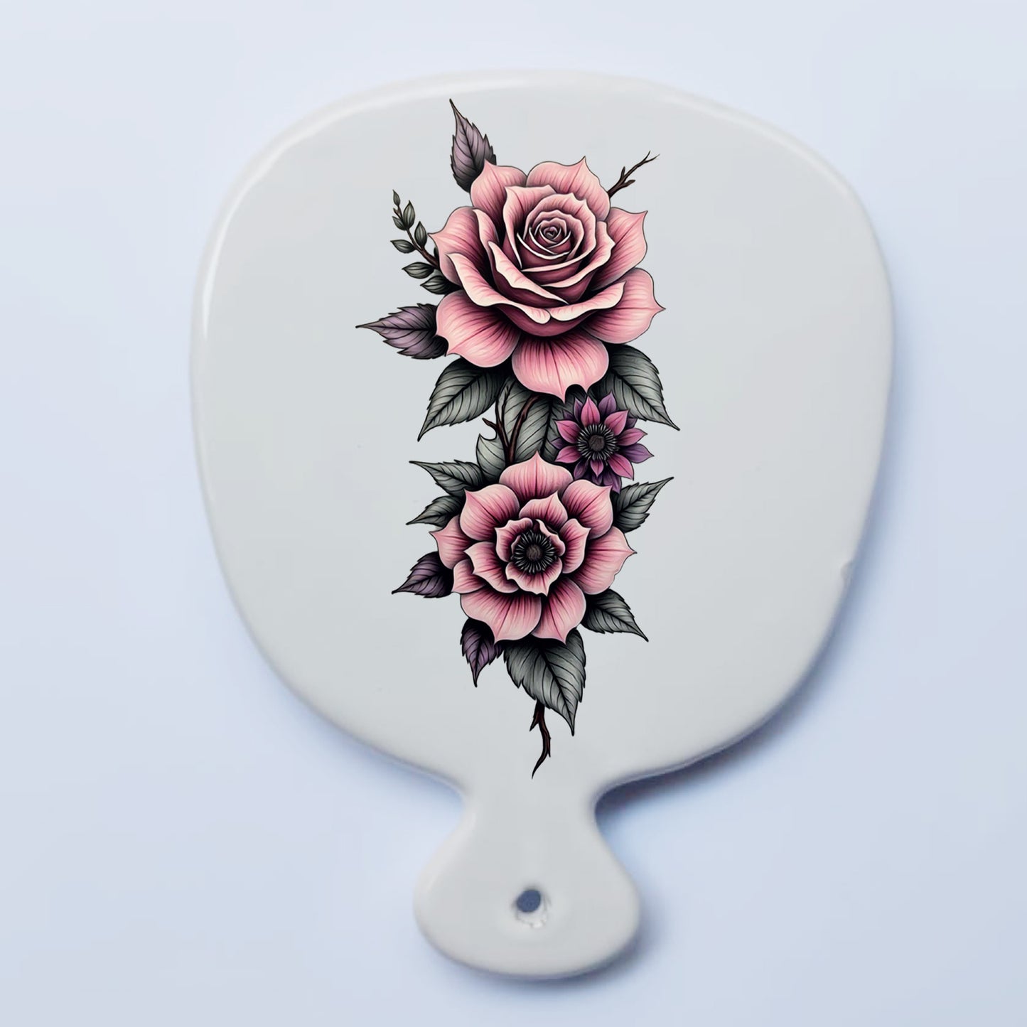 Tagliere/vassoio in ceramica Rosa – omaggio arte classico romantica