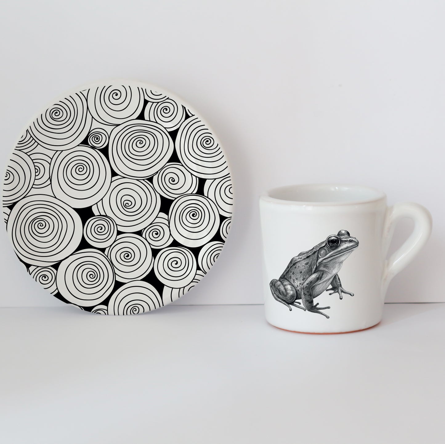 Tazzine Elena in Ceramica Artigianale con Grafica d’Autore Cod.23