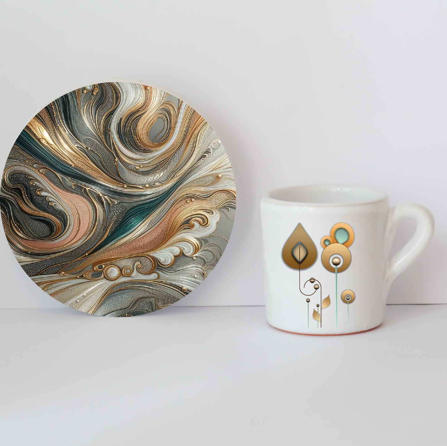 Tazzine Elena in Ceramica Artigianale con Grafica d’Autore Cod.31