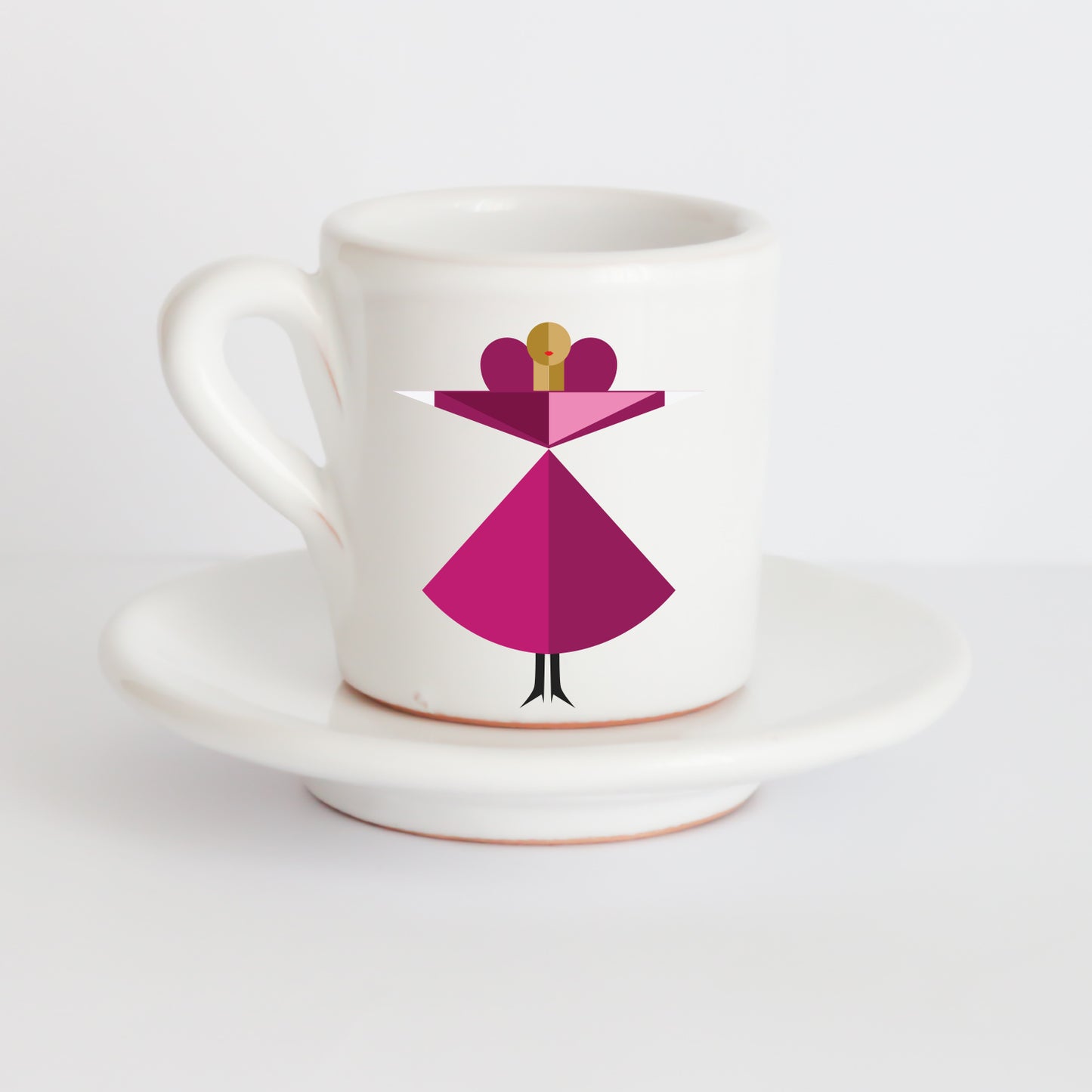 Tazzine Elena in Ceramica Artigianale con Grafica d’Autore Cod.11