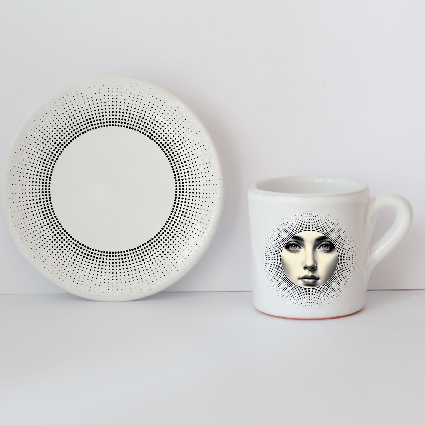 Tazzine Elena in Ceramica Artigianale con Grafica d’Autore Cod.25