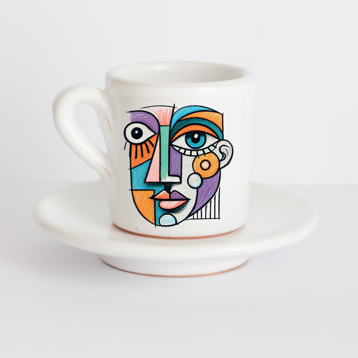 tazzina in ceramica con grafica