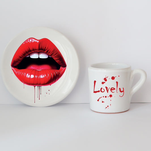 Tazzine Elena in Ceramica Artigianale con Grafica d’Autore Cod.4