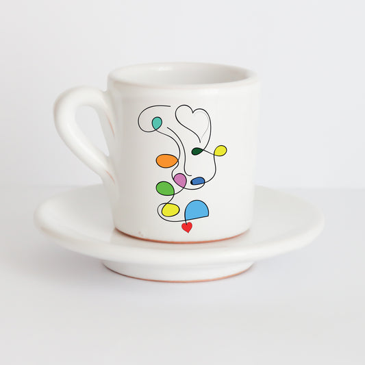 Tazzine Elena in Ceramica Artigianale con Grafica d’Autore Cod.8