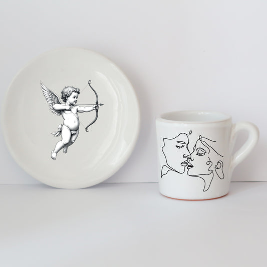 Tazzine Elena in Ceramica Artigianale con Grafica d’Autore Cod.30