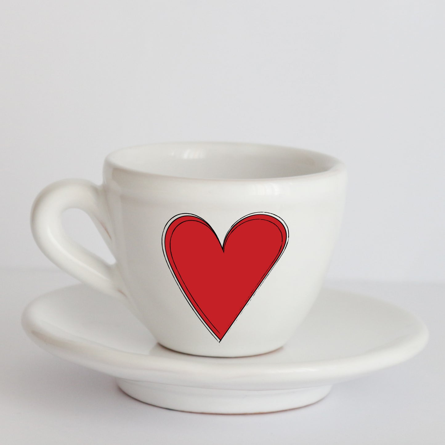 Franci Tazzine con Piattino in Ceramica italiana – Realizzate a Mano con Grafica d’Autore Cod.10