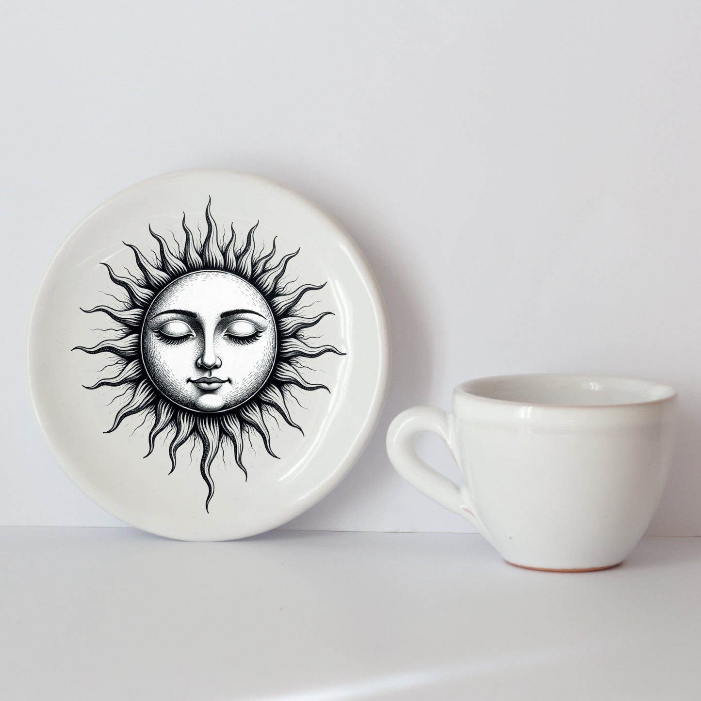 Franci Tazzine con Piattino in Ceramica italiana – Realizzate a Mano con Grafica d’Autore Cod.11