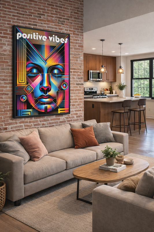 Positive Vibes – Poster Arte Geometrica Moderna-Stampa su Tela codD1349