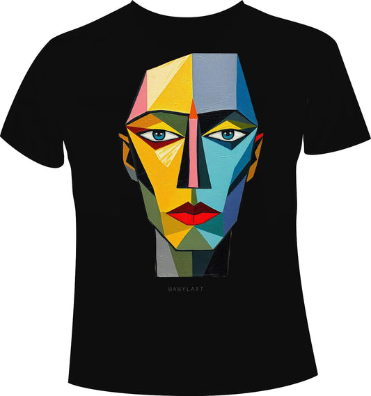 Cubismo T-shirt girocollo nera manica corta