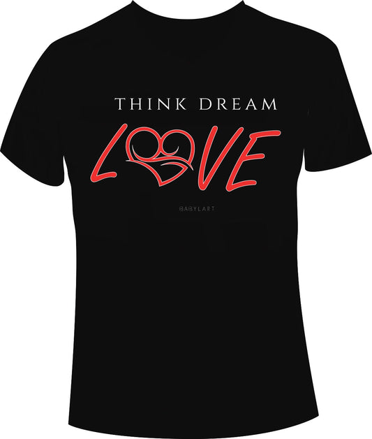 Dream love T-shirt girocollo nera manica corta