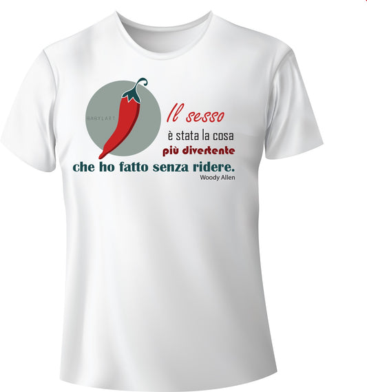 Eros smile T-shirt girocollo bianca manica corta