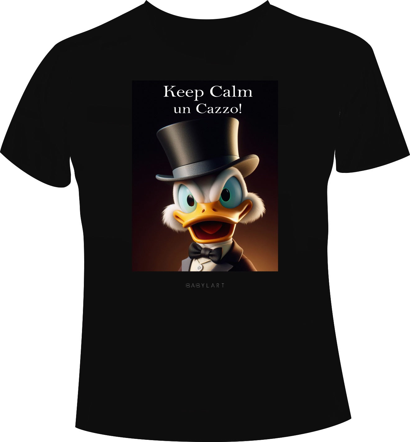 Keep calm T-shirt girocollo nera manica corta