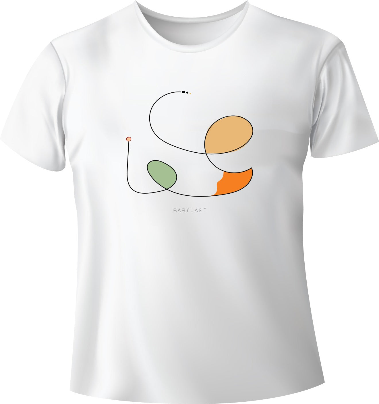 Linee T-shirt girocollo bianca manica corta