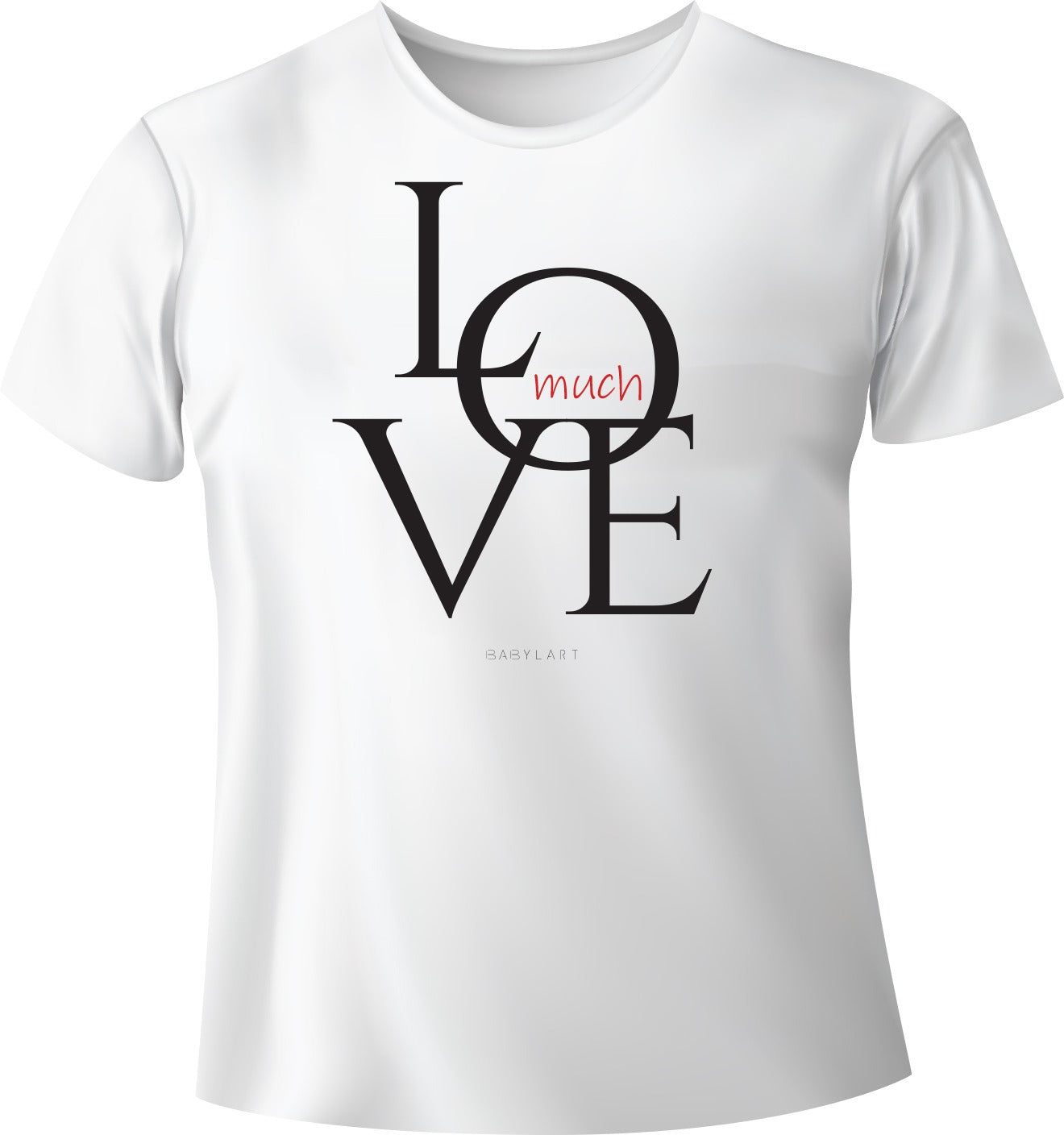Love much T-shirt girocollo bianca manica corta