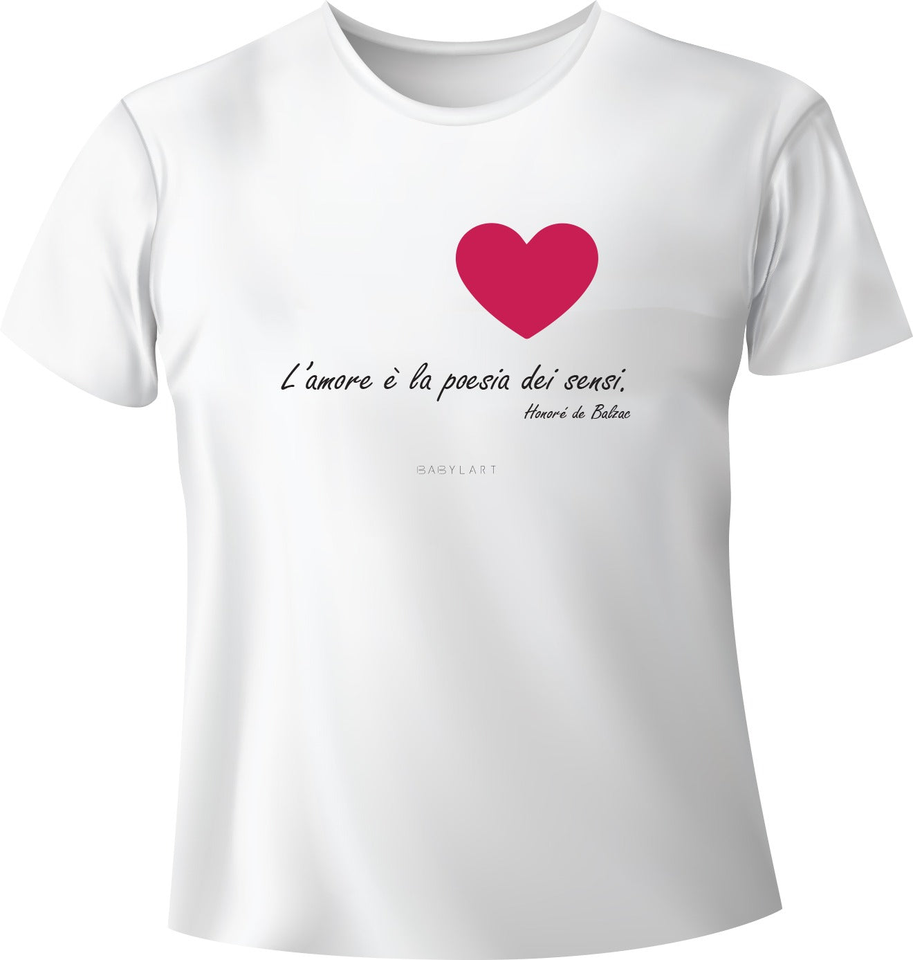 Love T-shirt girocollo bianca manica corta