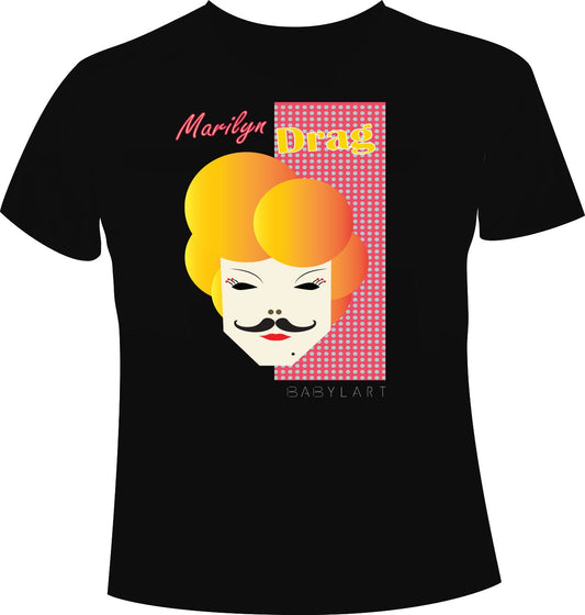 Marilyn drag T-shirt girocollo nera manica corta