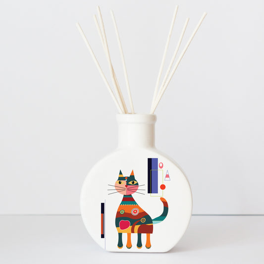 Profumatore in ceramica con grafica d’autore “Gatto Pop”