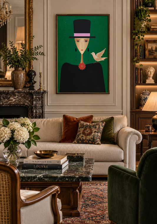 Lady with a Bird Author's Poster CodG62