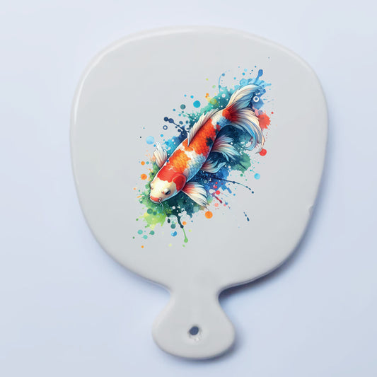 Tagliere/vassoio in ceramica Pesce in acqua – omaggio arte classico romantica