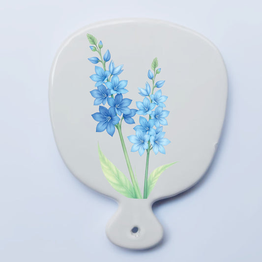 Tagliere/vassoio in ceramica Fiori blu – omaggio arte classico romantica