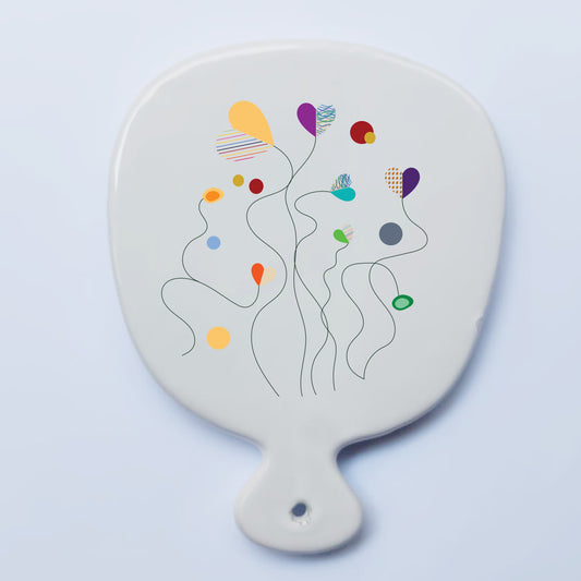 Tagliere/vassoio in ceramica Palloncini  – Arte contemporanea Made in Italy